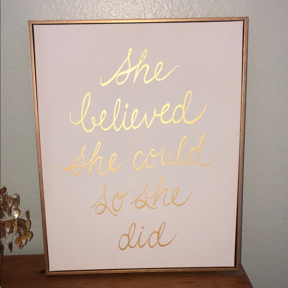 GOLD TONE FRAME AND QUOTE